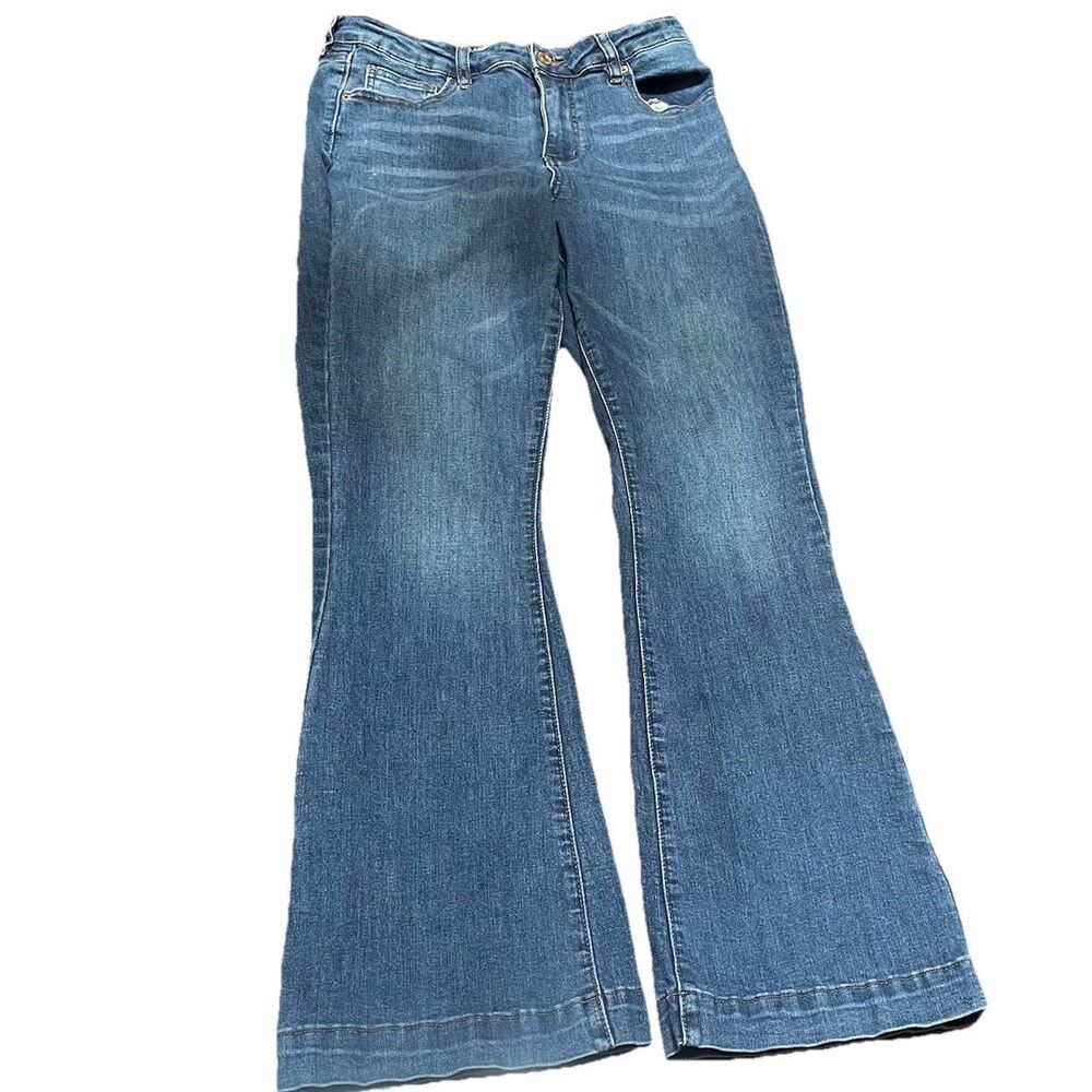 Ashley Mason Ellie Flared Jeans Size 30 8 Mid Rise Soft Blue Denim Boho Retro